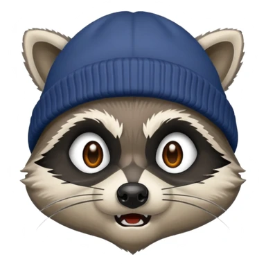 Angry Raccoon bandit with beanie hat sticker