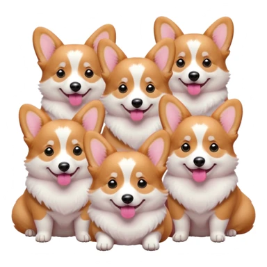 pink corgis  sticker