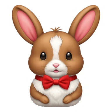 brown bunny with red bowtie sticker