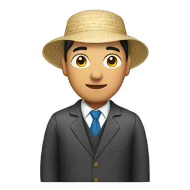 Asian rice farmer wearing suit sticker