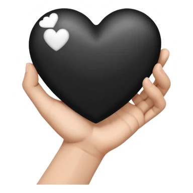  black and white heart in hand sticker