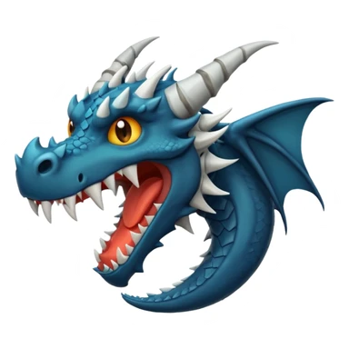 iOS style emoji, minimal dragon fang, dark fantasy object sticker