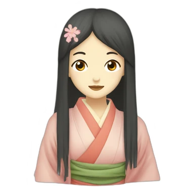 scarf-female-in-the-heian-era-without-smile sticker