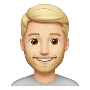 young man with blonde hair and medium beard smiling happily sticker