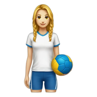 Handball player female T-shirt with eph sticker