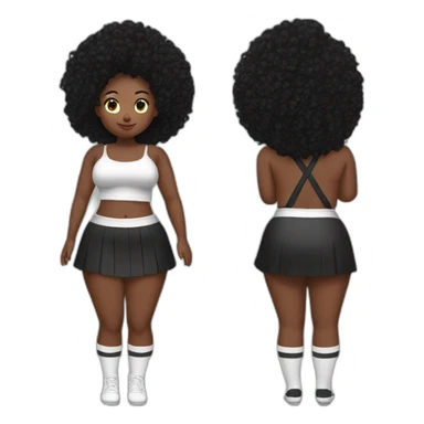 both sides full-body-back-view-curvy-фигуристка-black-skirt white-knickers and long socks sticker