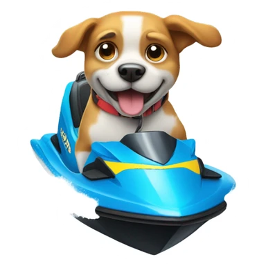 A dog riding a jet ski sticker
