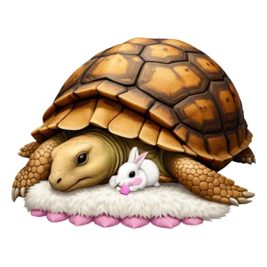 Tortu qui dort et lapin qui mange sticker