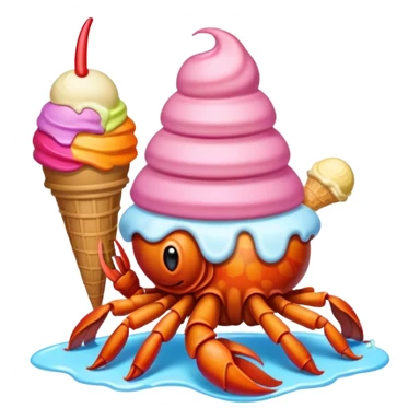 Hermit crab with ice cream cone shell sticker