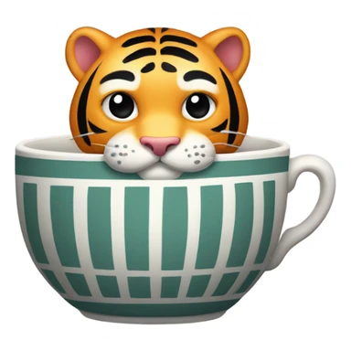 Japanese Tiger teacup  sticker