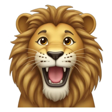 Smiling lion with heart-eyes sticker