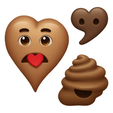 a heart and poop emoji sticker