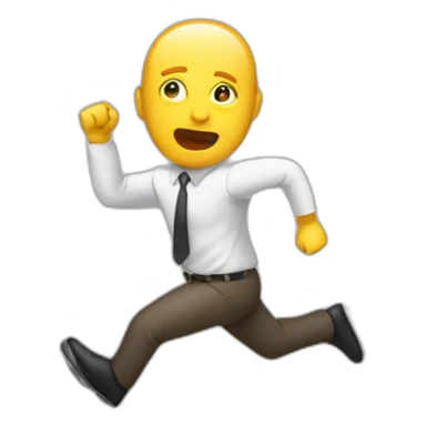 running away from a meeting sticker