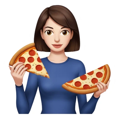 Anne Hathaway with pizza sticker
