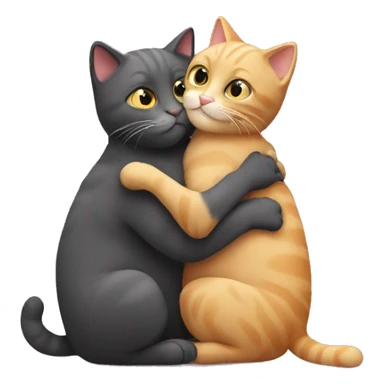 cat hugs another cat  sticker