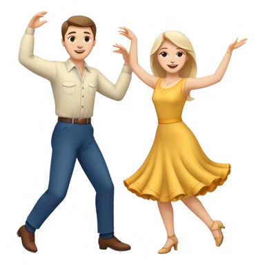 White Man and white woman dancing white sticker