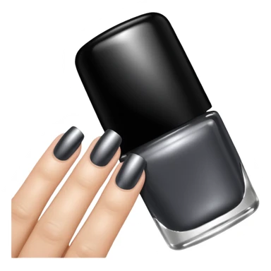 Dark grey metallic rococo style nail polish    sticker