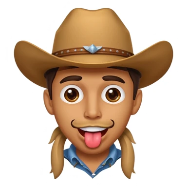 cowboy face sticking tongue out😛 sticker