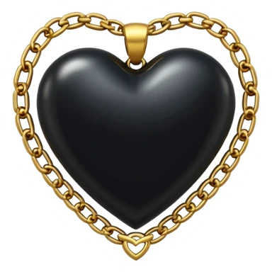 Black heart with golden chain sticker