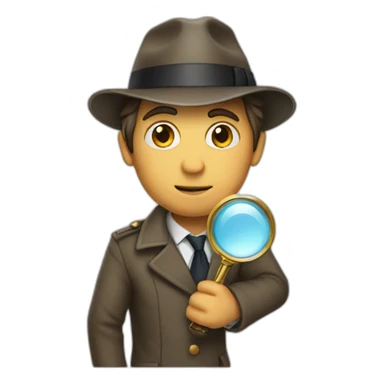 a detective holding a looking glass sticker