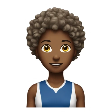Runner girl with curly hair sticker
