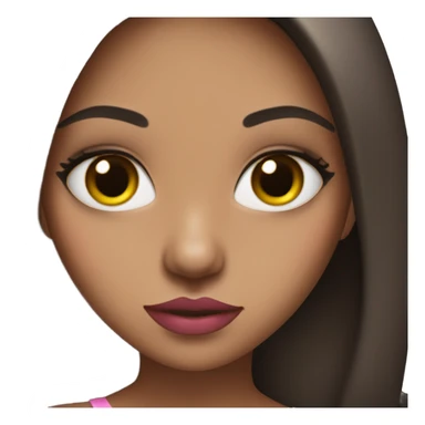 Pretty Brunette girl with pink lips and pretty eyes  sticker