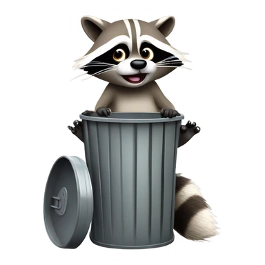 Raccoon going through trash sticker