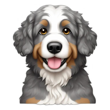 mini merle colored bernedoodle sticker
