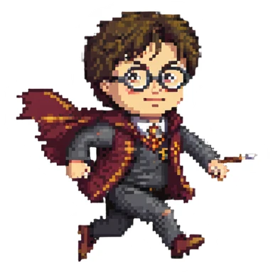 Harry Potter running urgently without any wand sticker