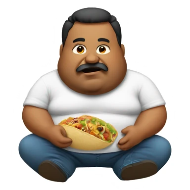 fat dad eating mexican  sticker