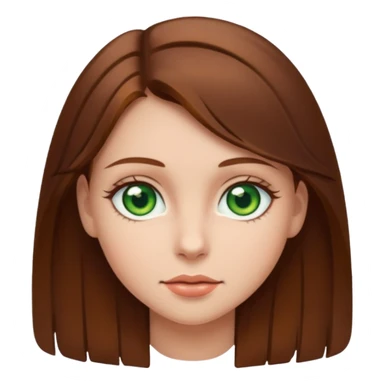 girl brown hair green eyes sticker