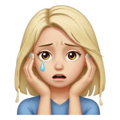 A girl ripping out her hair and pulling on it so hard with tears in her eyes sticker