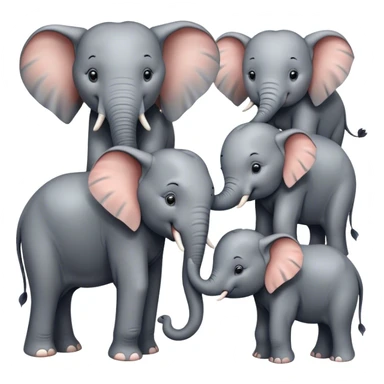 lovely elephants family sticker