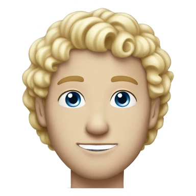light curl blonde 30yo man blue eyed pale skin sticker
