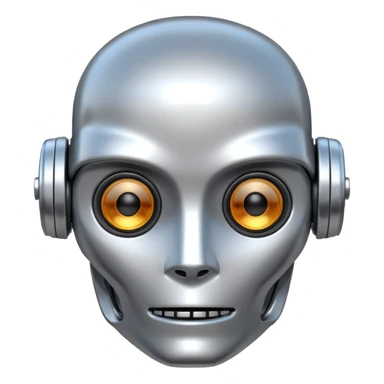 portrait photo frame with a robot head sticker