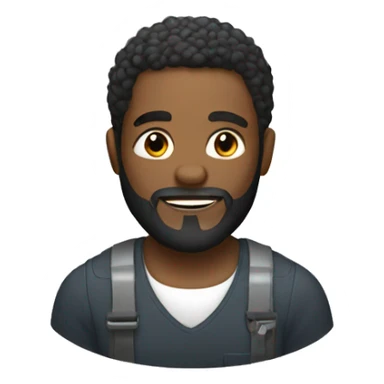 black man with a beard working on a car  sticker