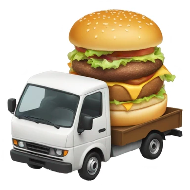 kei truck eating burger sticker