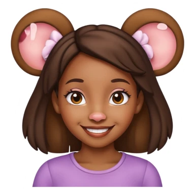 black girl with mouse ears sticker
