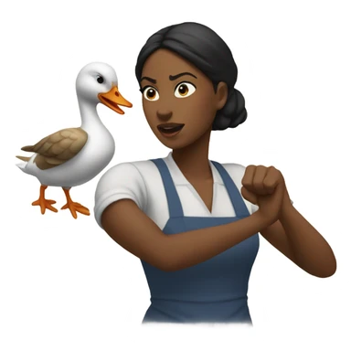 Black woman punching a goose sticker