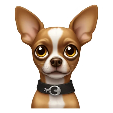 Brown chihuahua with pirate eye patch on left eye sticker