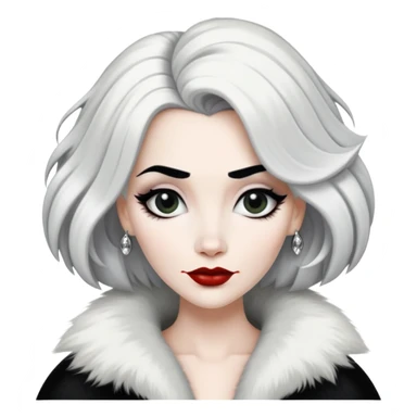 Cruella de Vil with black and white hair sticker