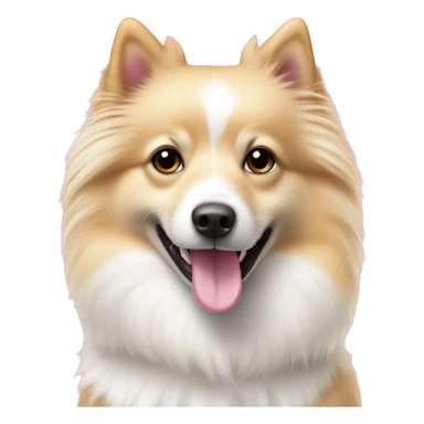 White and blonde spots spitz in a pink heart sticker