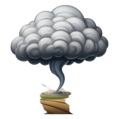 A thick dark funnel cloud sweeping across open plains. sticker