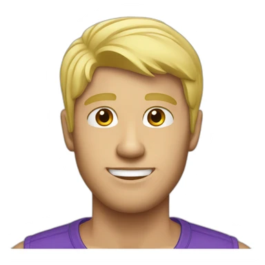 blonde guy with purple cap sticker