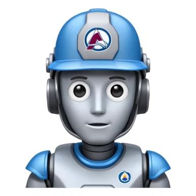 Engineer robot with colorado avalanche hat sticker