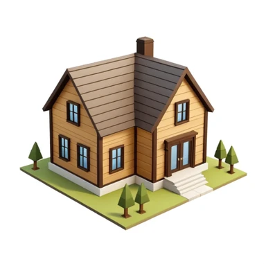 modern farmhouse 3d isometric sticker