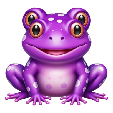 Pink and purple polka dot cartoon frog  sticker