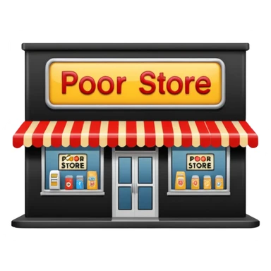 Convenience store named poor store and more sticker