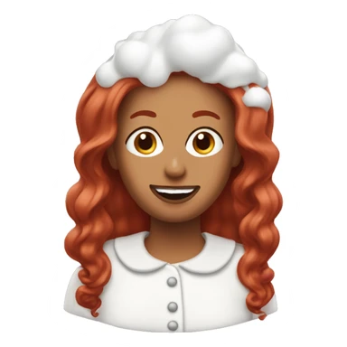 Red haired Woman with whipped cream on her face sticker