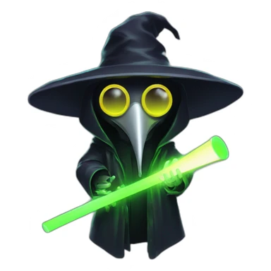 hype plague doctor with glow sticks in hands sticker